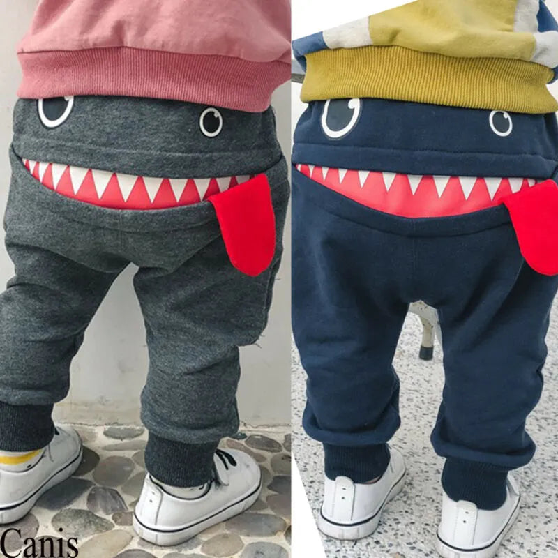 Baggy Clothes Boy Clothes Toddler Baby Boy Cartoon Big Mouth Monster Print  Harem Pants Cotton Baggy Jogger Trousers 0-4Y