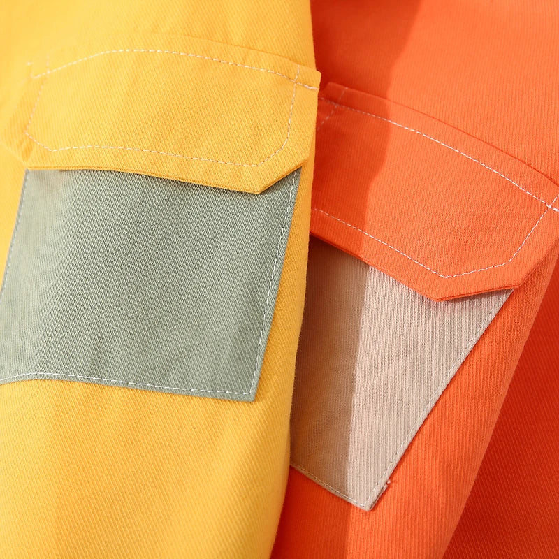 Spring Autumn New Design 2 3 4 5 6  8 10 Years Children Long Sleeve Pocket Color Patchwork Cotton Shirt For Baby Kids Boys