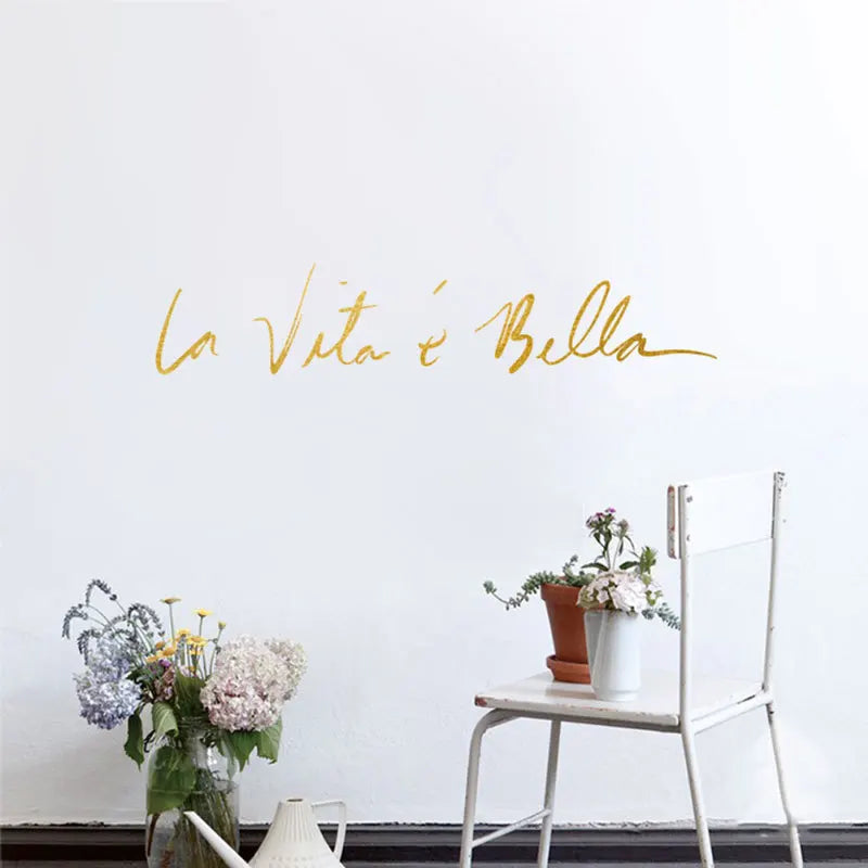 Italian French Byword Phrase Art Vinyl Wall Stickers For Office Room Study Bedroom Home Decoration Sticker Mural Wall Decal Décor