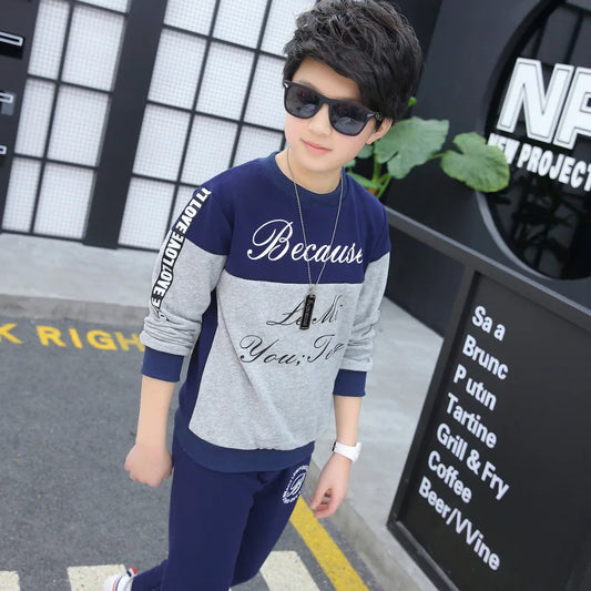 new Boys clothes sport suit casual sets autumn letter children SPRING kids tracksuit spring + pants 5 6 7 8 9 10 11 12 year