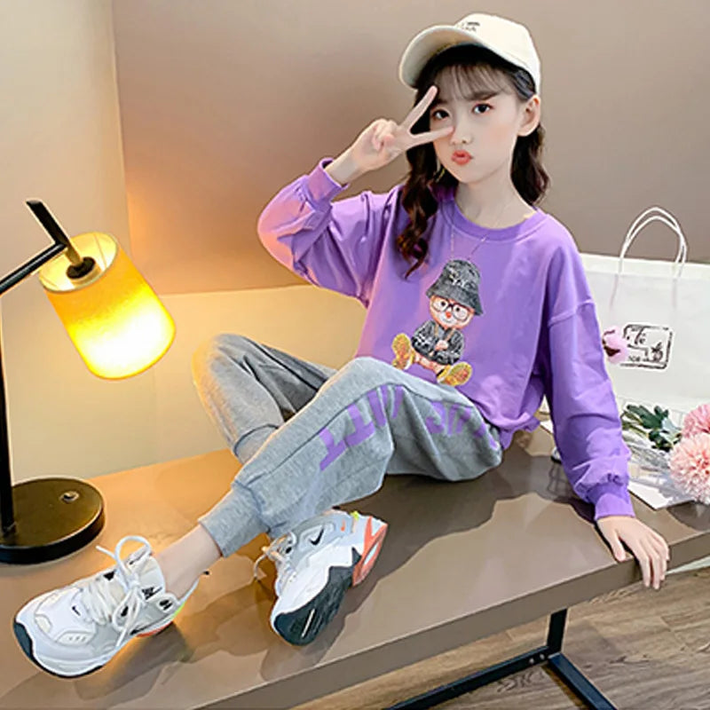 Kids Sweatshirt Clothes for Boys Girl Outsuits Autum Winter Casual Sport Suits Children Tracksuit Set