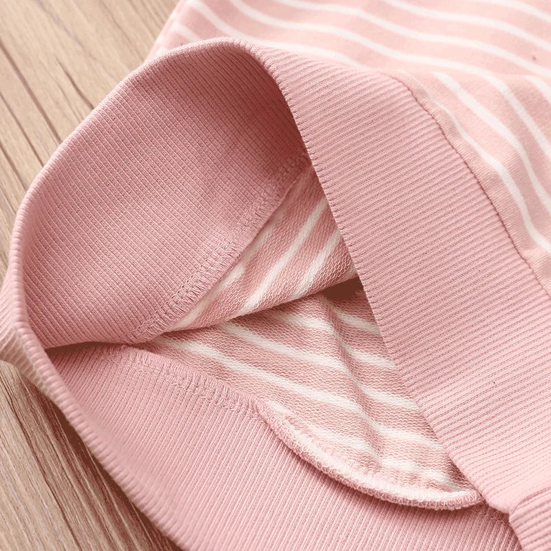 Spring Autumn Fashion 3 4 5 6 7 8 9 10 Years Children Hoodies Cotton Cartoon Striped Slim Sweatshirt For Kids Baby Girls