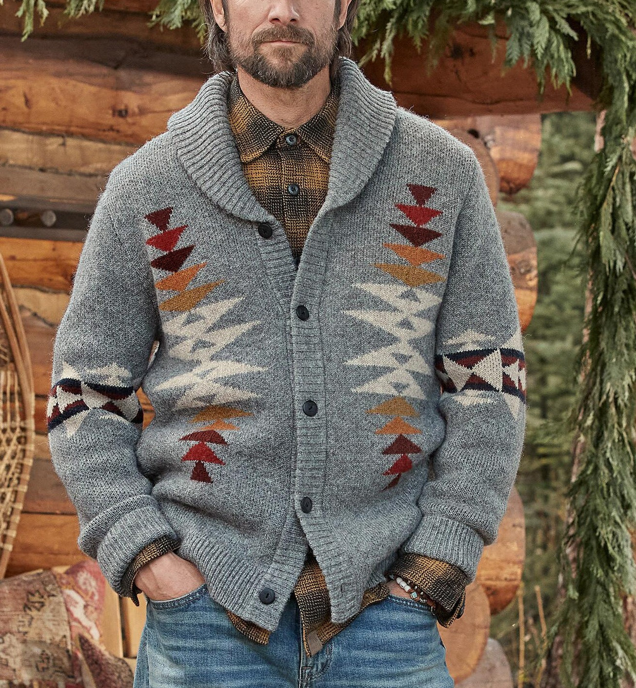 Men's Sweaters  Lapel Long Sleeve Sweater Coat