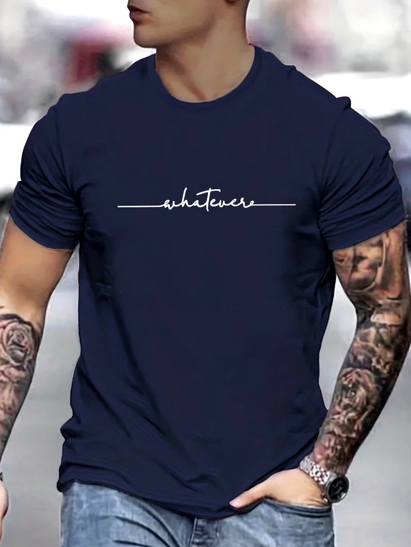 Plus Size Men's  Printed Casual Round Neck T-shirt