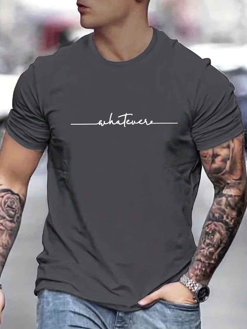 Plus Size Men's  Printed Casual Round Neck T-shirt