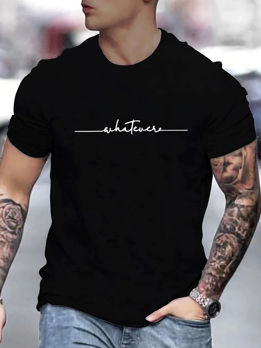 Plus Size Men's  Printed Casual Round Neck T-shirt