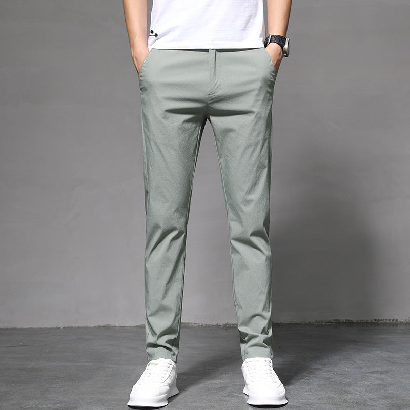 Thin Slim Straight Pants Men's Korean Style