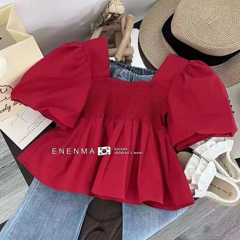 Kids Girls Summer Set New Clothing Fashionable Baby Girl Casual Top Children's Jeans Two Piece Set Kids Outfits kids girls  toddlers