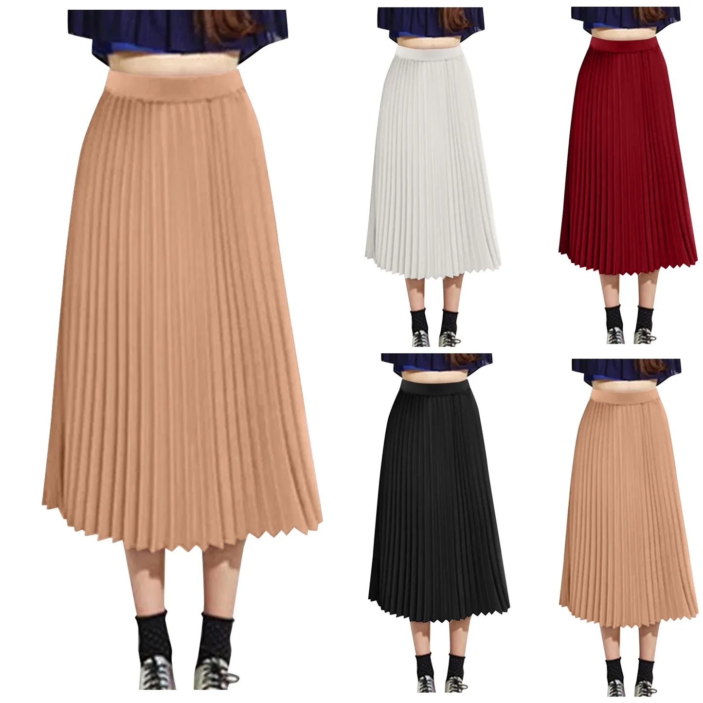 Women's Fashion Loose Casual Elastic High-waisted Beach Skirt
