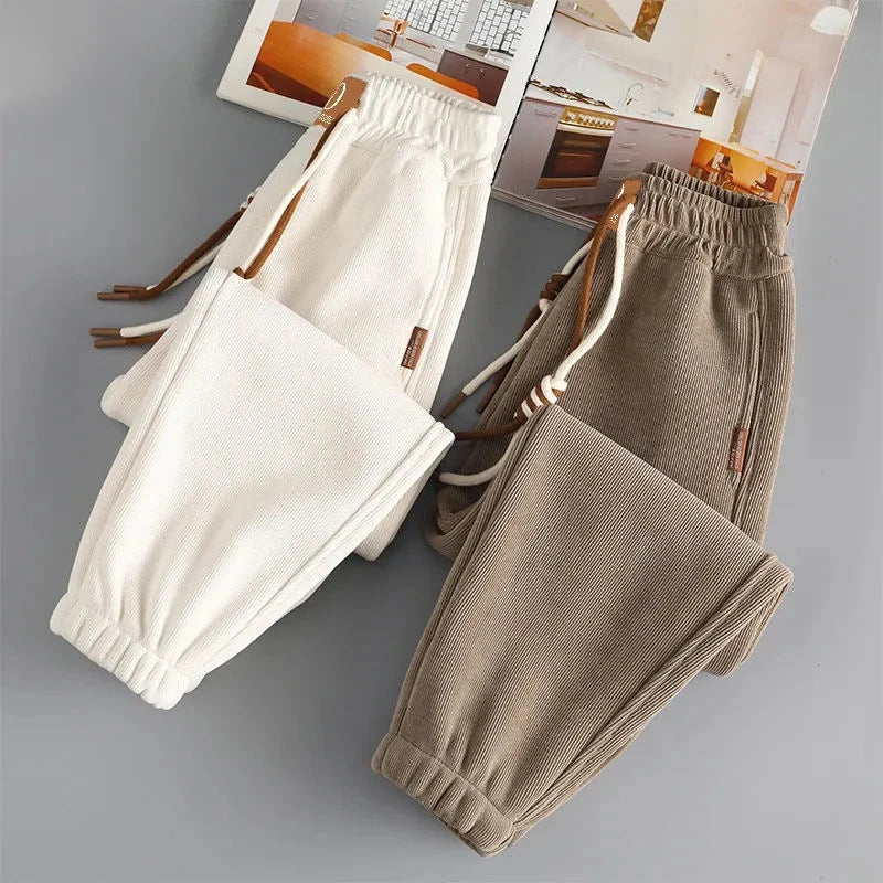 Autumn Winter Fashion Harajuku Kawaii Boy's Pants Solid Girls Trousers All Match Cute Kids Bottom Casual Sports Children Clothes