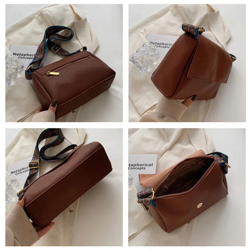 Leather Tote Crossbody Bag for Women Female Simple Shoulder Side Bag Quality Female Handbags and Purses