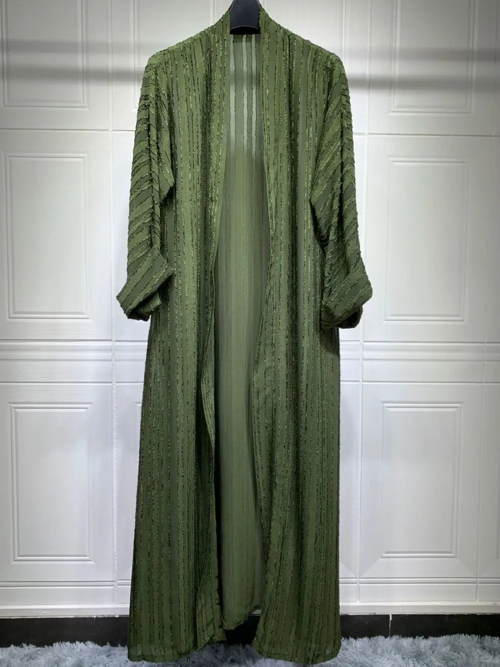 New Fashion Muslim Kimono Abaya Solid Striped Retro Ethnic Cardigan Robe Dubai Middle Eastern Saudi Arabia Eid Clothes luxury elegant