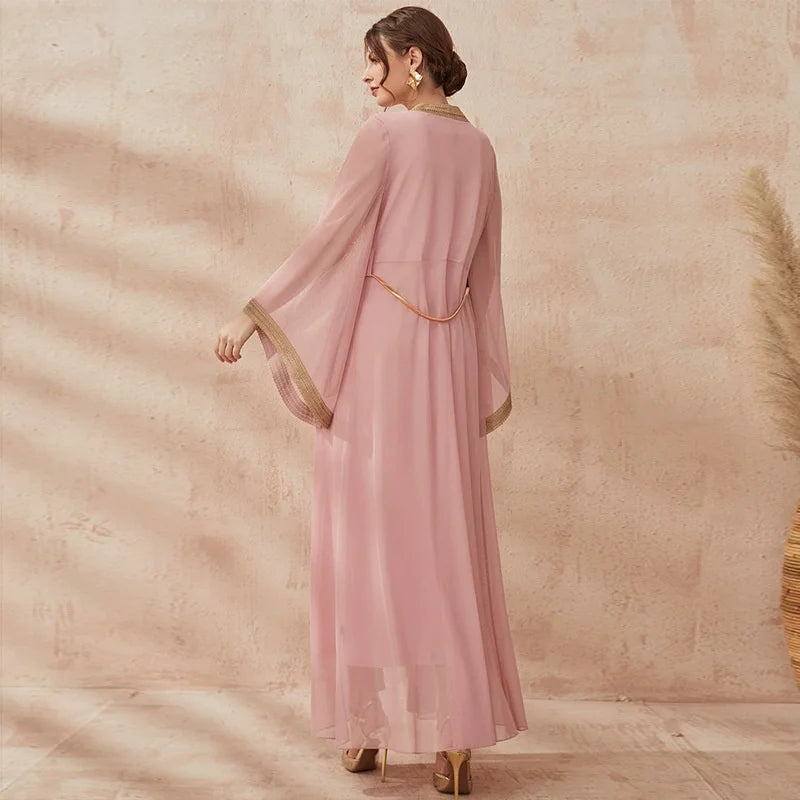 Muslim Arab Dress Middle East Dubai Women's Set Clothing Abaya Luxury Long Elegant