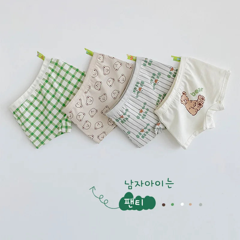 Little Boys' Cotton Boxer Briefs Children Four Seasons Soft Underwear Shorts Toddler Kids Ventilate Panties