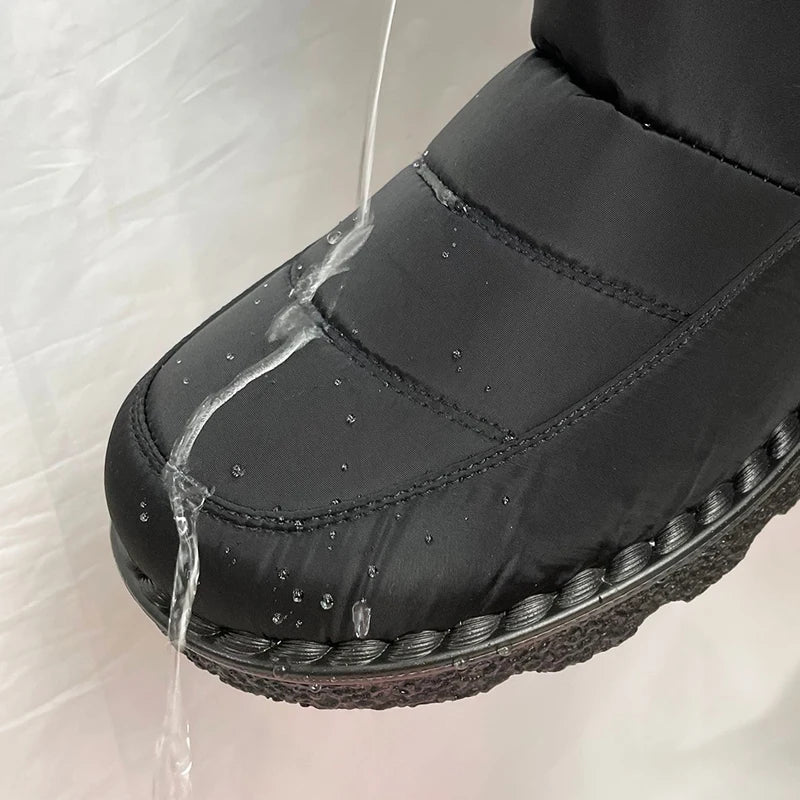 Waterproof Winter Boots for Women Faux Fur Long Plush Snow Boots Woman Platform Ankle Boots Warm Cotton Couples Shoes