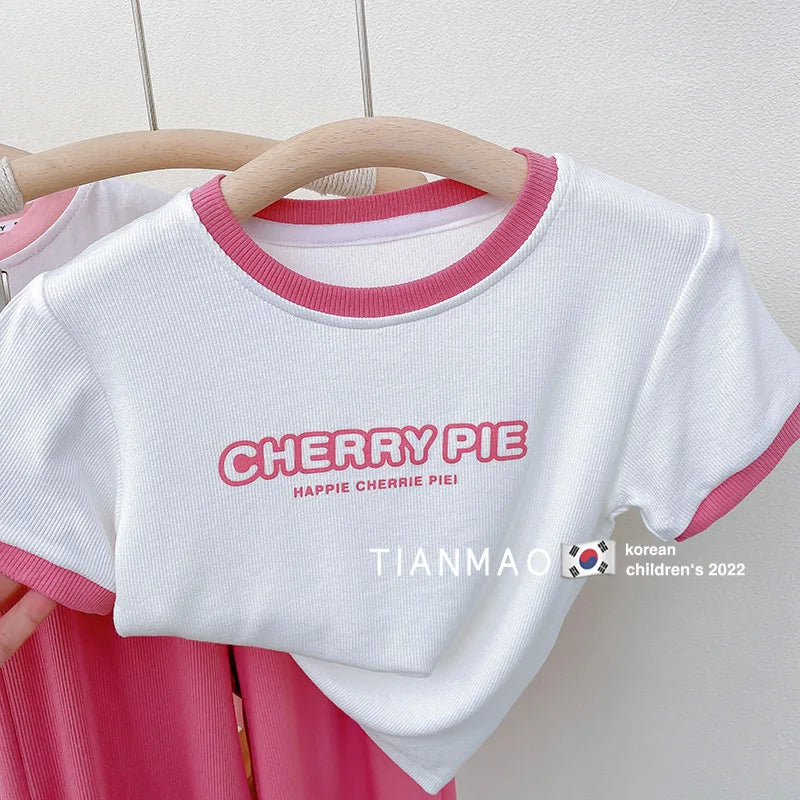 Summer Girls Clothes Sets Short Sleeve T-shirt+Pants Baby Girl Outfit Set Children Casual Clothes Kids Clothes Girls 2Pcs 2-7Yrs