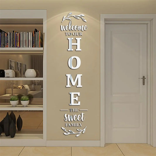 Mirror 3D Wall Stickers English Letters Home Family Acrylic Mirror Wall Decals DIY Removable Mirror Wall Stickers for Home Decor