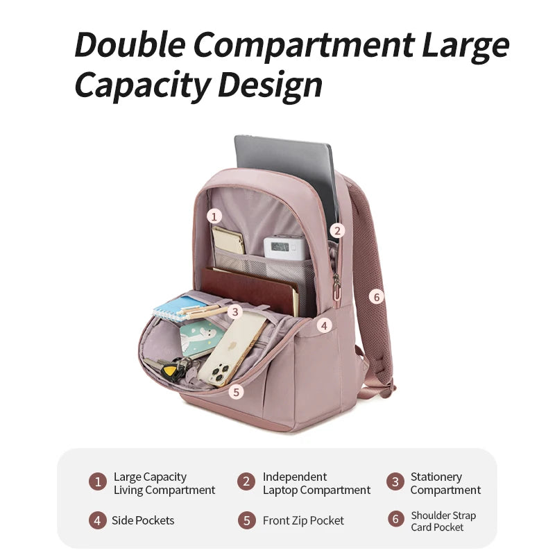 Travel Laptop Backpack for Women, 15.6 Inch Large Capacity Anti Theft Water Resistant Business College Bookbag
