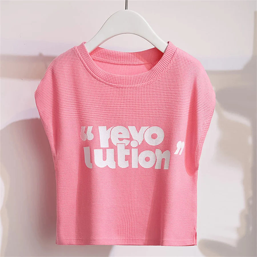 Years Girls Summer Outfits Kids Sleeveless Shirt Tops and Loose Shorts Toddler Girl's Summer 2 Piece Clothing Sets
