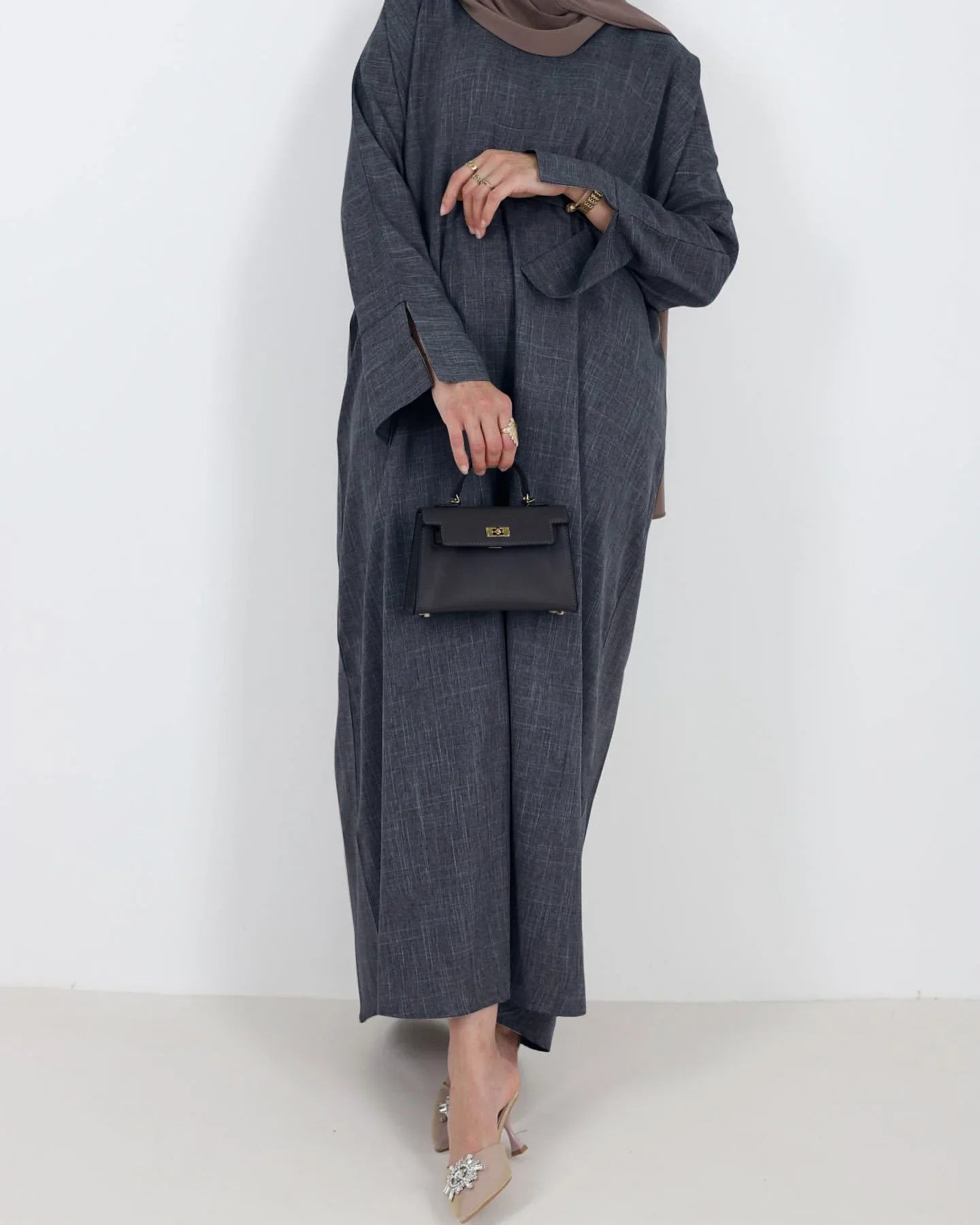 Eid Closed Linen Abaya Dubai Luxury  Muslim Hijab Dress Turkish Saudi Abayas for Women Islamic Prayer Clothing Casual Kaftan Ramadan