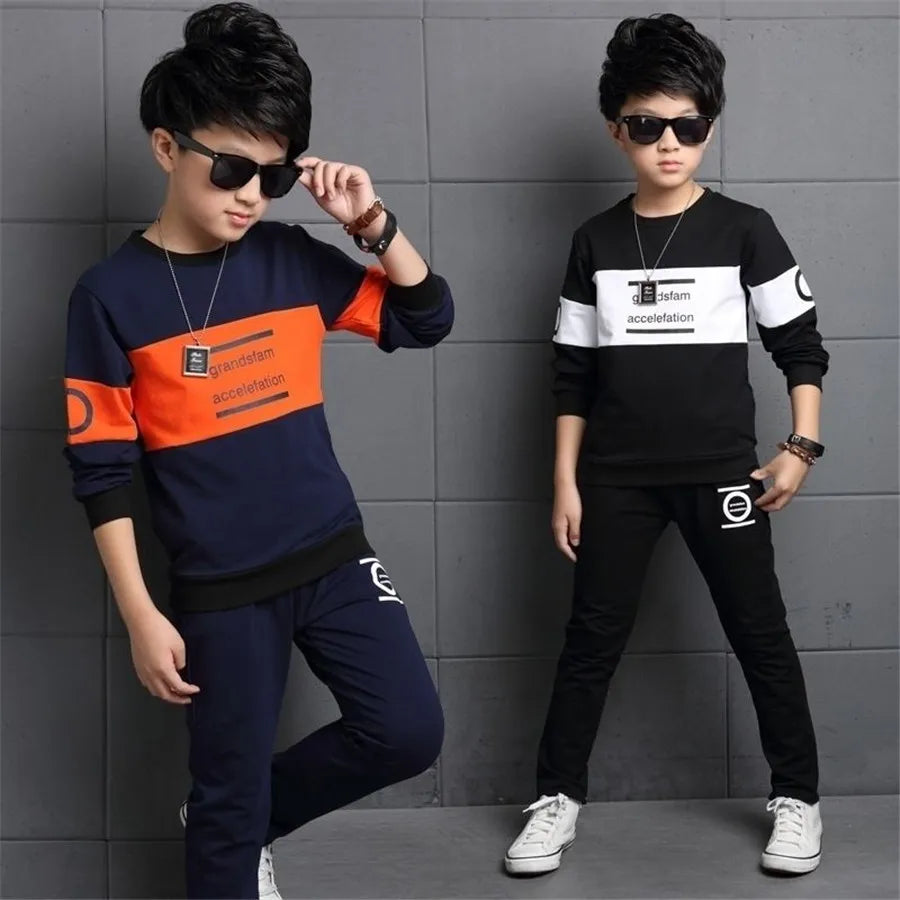 Kids New Girls Clothing Clothes Sports Suits Boy Tracksuits Sets  spring Autumn Top + pants 5 6 7 8 9 10 11 12 Year