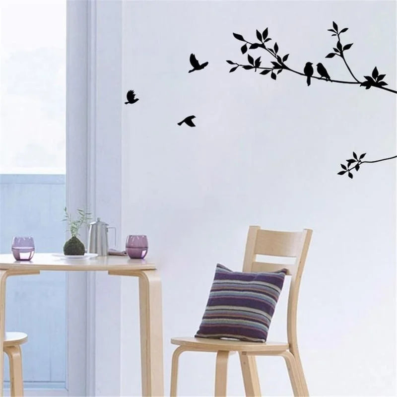 Branch Bird Vinyl Wall Decal Diy Art Mural Removable Tree Wall Stickers Home Decor Living Room
