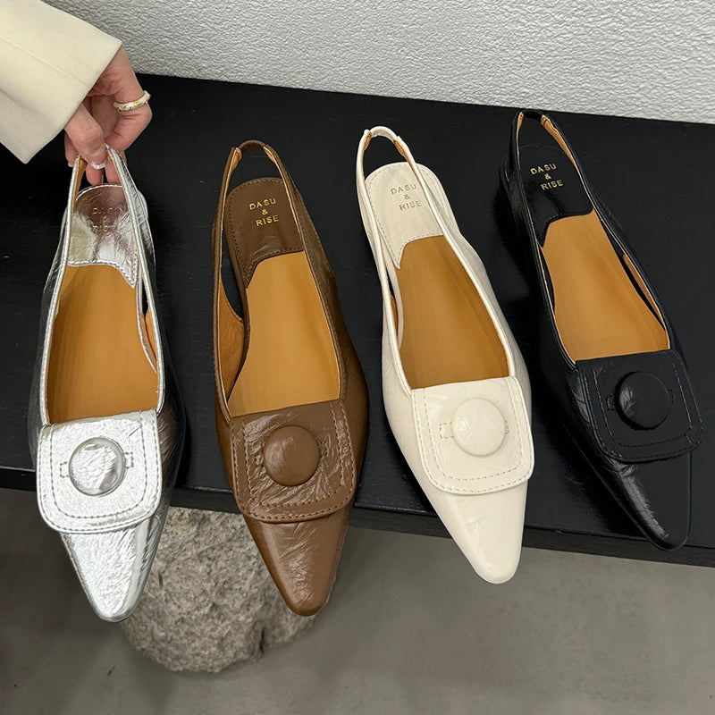Pointed Toe Ladies Flats With Sandals Shoes Fashion Shallow Female Slides Footwear Women Flats Sandals Shoes