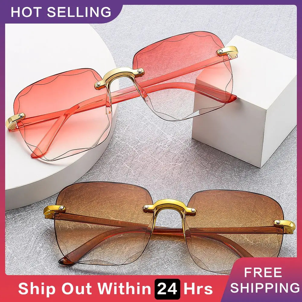 Gradient Sunglasses Fashion Square Sunglasses Gafas Sol Mujer Uv400 Sun Glasses Personality Summer Travel Frameless Sunglasses