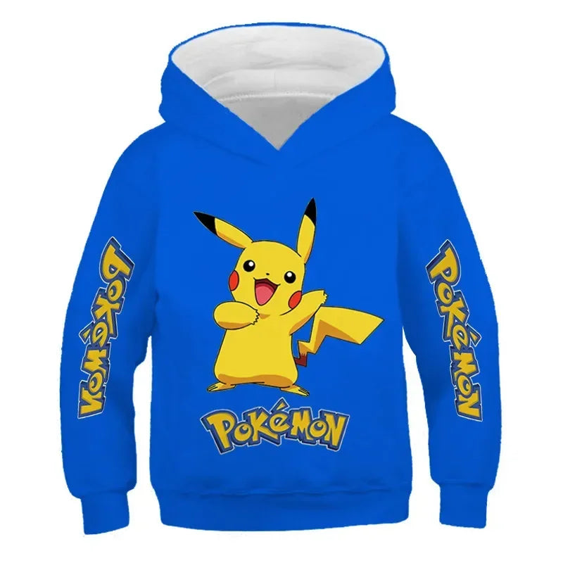 Kids Cotton Pokemon Hoodies Pikachu Sweatshirt Long Sleeve Children Clothes Boys/Girl Cool Cute Kids  Tops