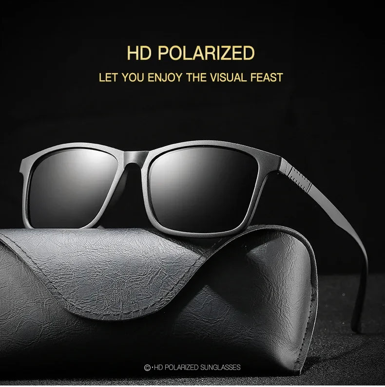 Light Weight TR90 Men Sun Glasses Classic Square Polarized Sunglasses For Male High Quality Driving Eyewear UV400