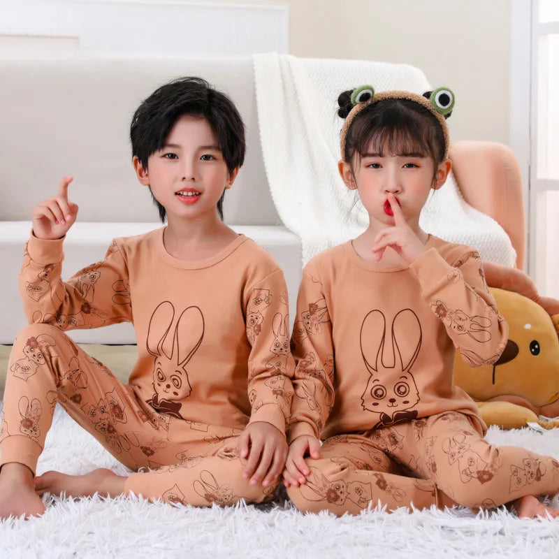 Boys Girls Pajamas Autumn Animal Panda Children's Clothing Sleepwear Cotton Pyjamas Sets For Kids 2 4 6 7 8 10 12 Years