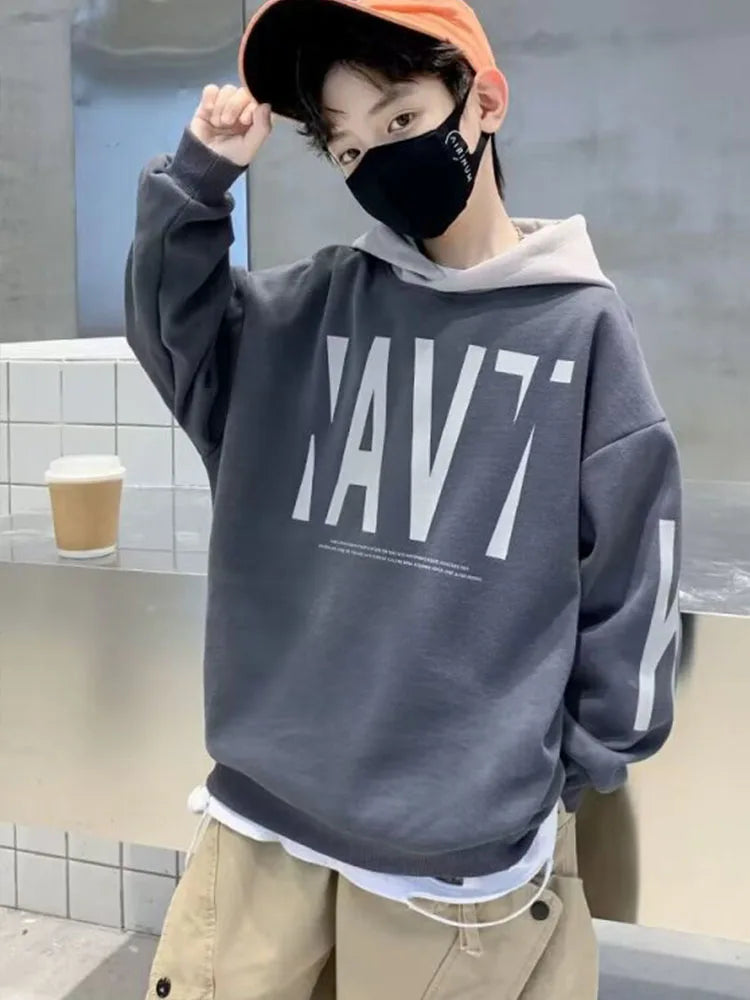 Boys Loose Pullover Hoodie Clothes for Teens Fashion Spring Autumn Boys Sweatshirt Hoodies Casual Streetwear kids