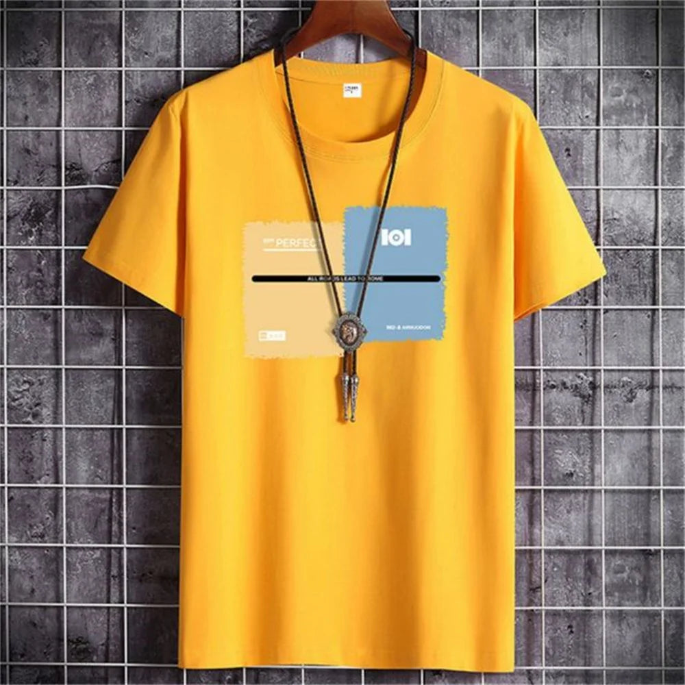 Short Sleeve T-shirt for men  O-neck Cotton t shirt Comfortable Casual Men's Clothes Graphic Printing Summer Male t-shirts