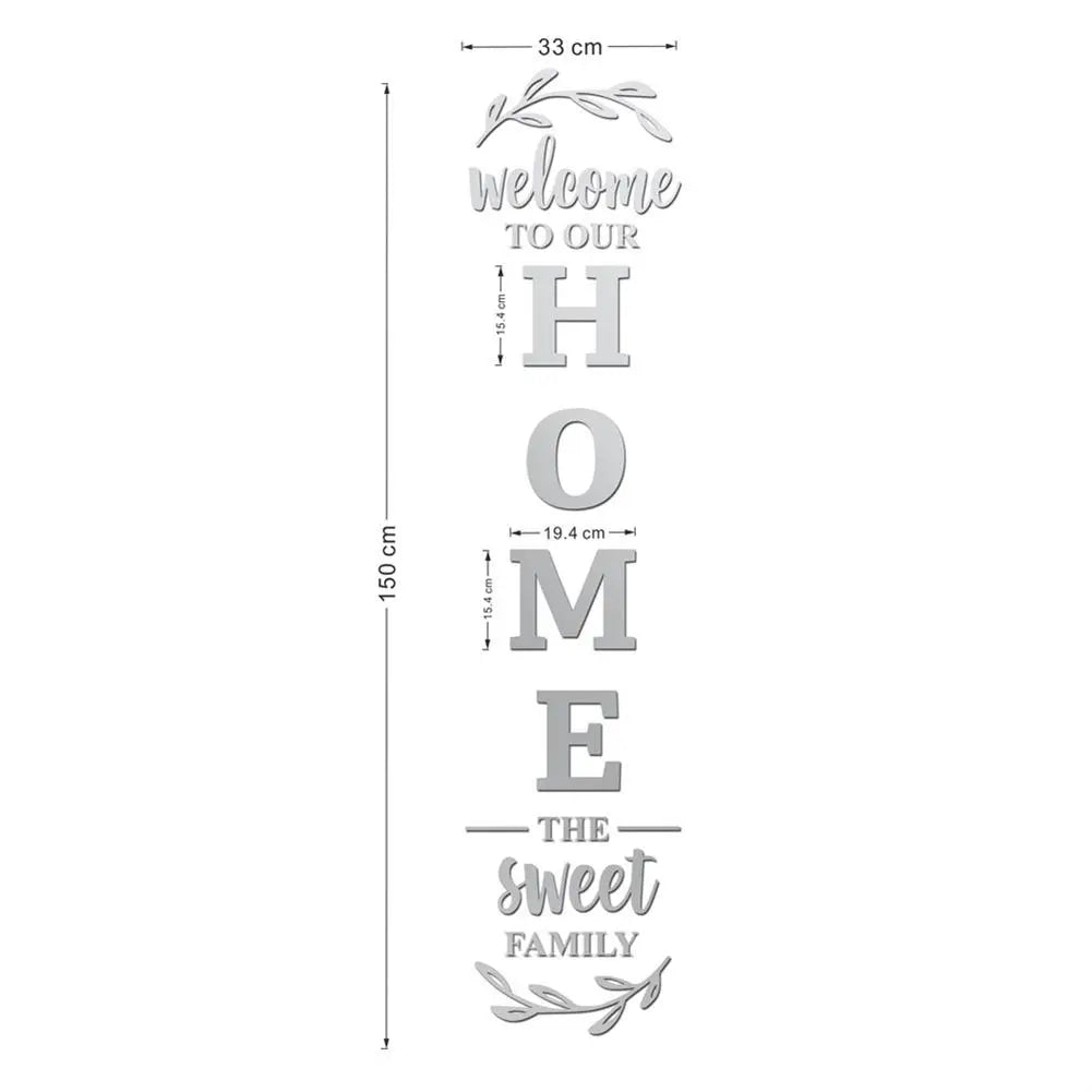 Mirror 3D Wall Stickers English Letters Home Family Acrylic Mirror Wall Decals DIY Removable Mirror Wall Stickers for Home Decor