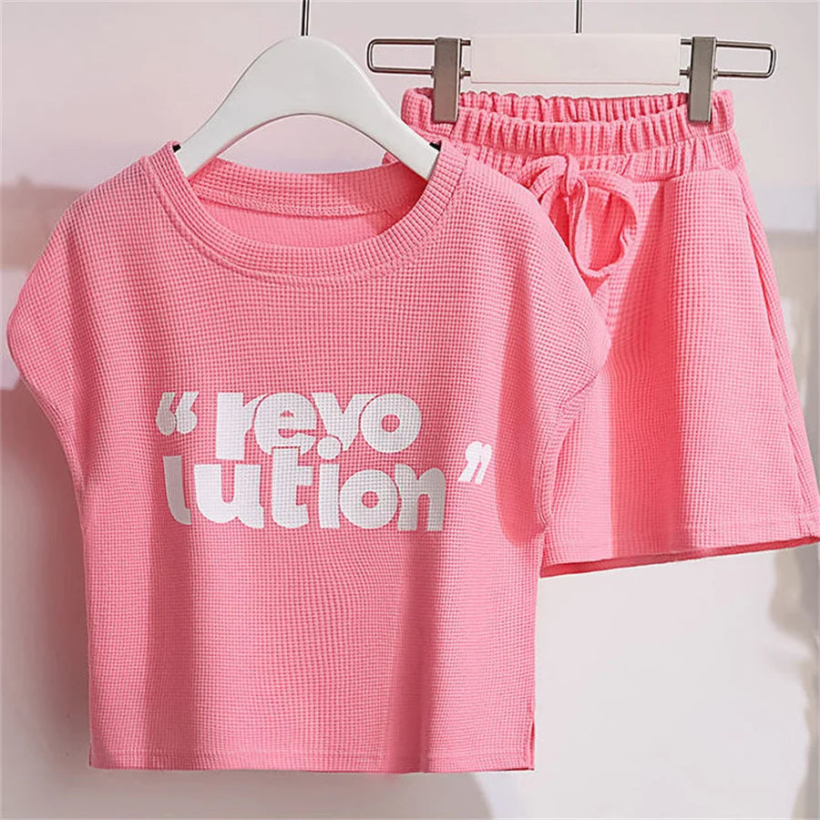Years Girls Summer Outfits Kids Sleeveless Shirt Tops and Loose Shorts Toddler Girl's Summer 2 Piece Clothing Sets