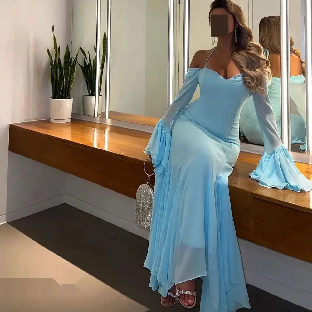 Sweetheart Prom Dress Long Sleeves With Floor Length Evening Dress Women