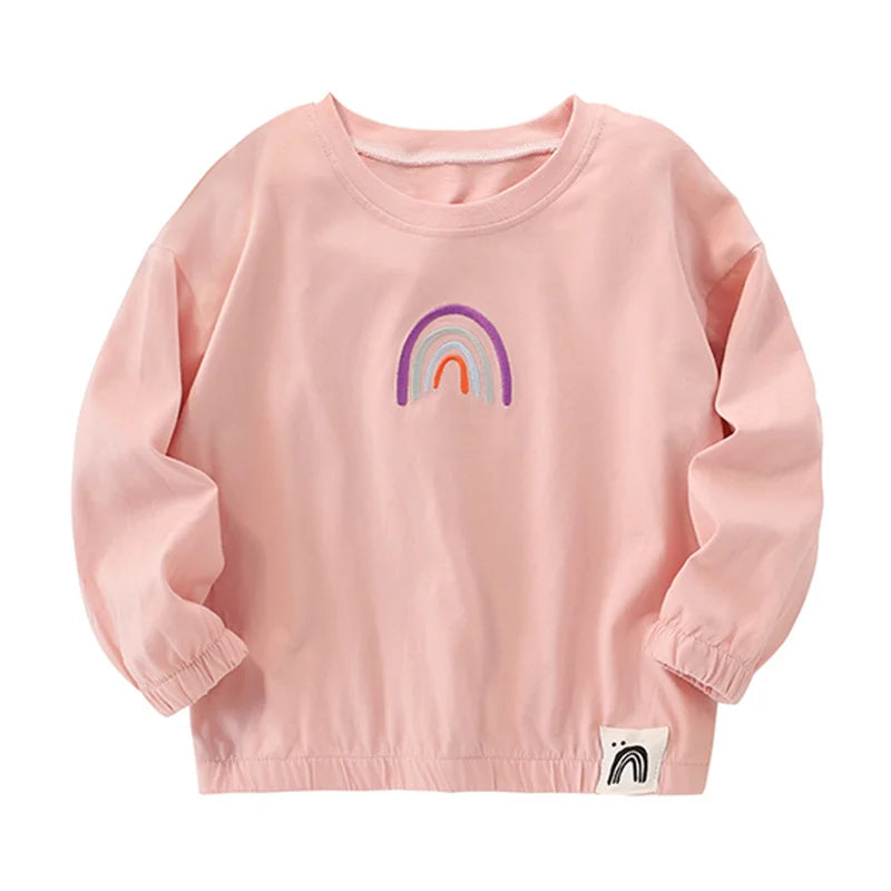 Little Girls Toddler Kids t shirt Long Sleeve t-shirt Tee Tops 100% Cotton Baby Girl Clothes Children Underwear Bunny 1-7Y