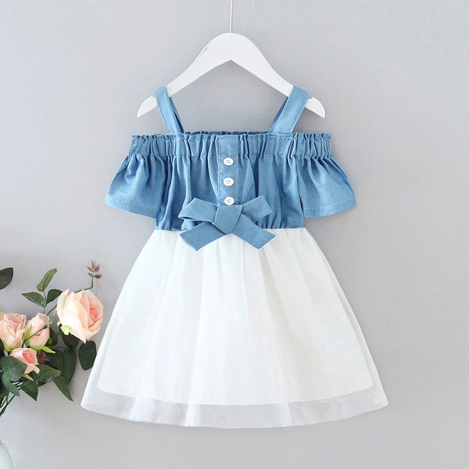 Girl Dresses Long Sleeve Denim Dress For Girls Clothing Tutu Ball Gown Party Dress Spring Autumn Baby Clothes