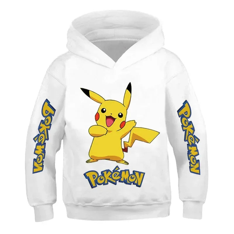 Kids Cotton Pokemon Hoodies Pikachu Sweatshirt Long Sleeve Children Clothes Boys/Girl Cool Cute Kids  Tops