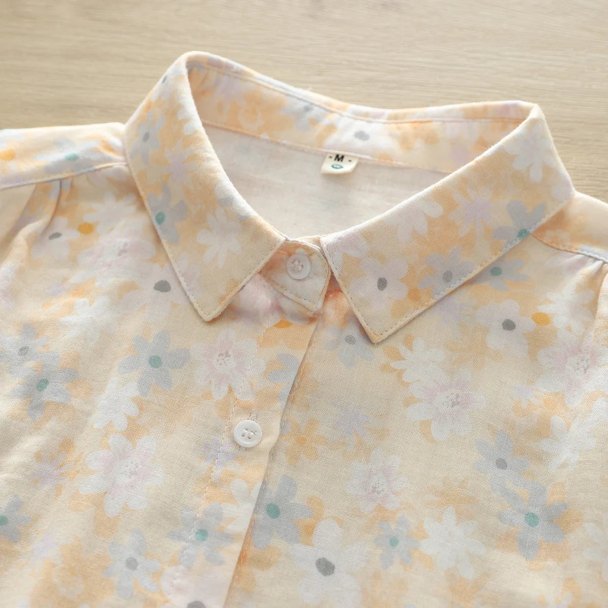 100% Cotton Yarn Floral Blouses for Women Spring Tops Mori Style Sweet Skin-friendly Print Shirts Korean Style Women's Clothing