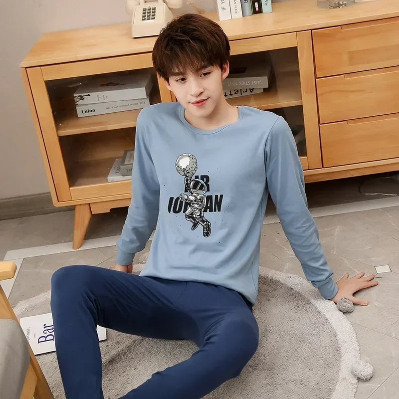 Teen Boys Clothing Teenage Pyjamas Cute Cartoon Kids Nightwear Set Baby Homewear