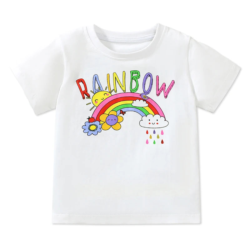 Little maven  Cotton T-shirt Short Sleeves Summer Clothes with Little Bees Lovely for Baby Girls Kids 2 to 7 year