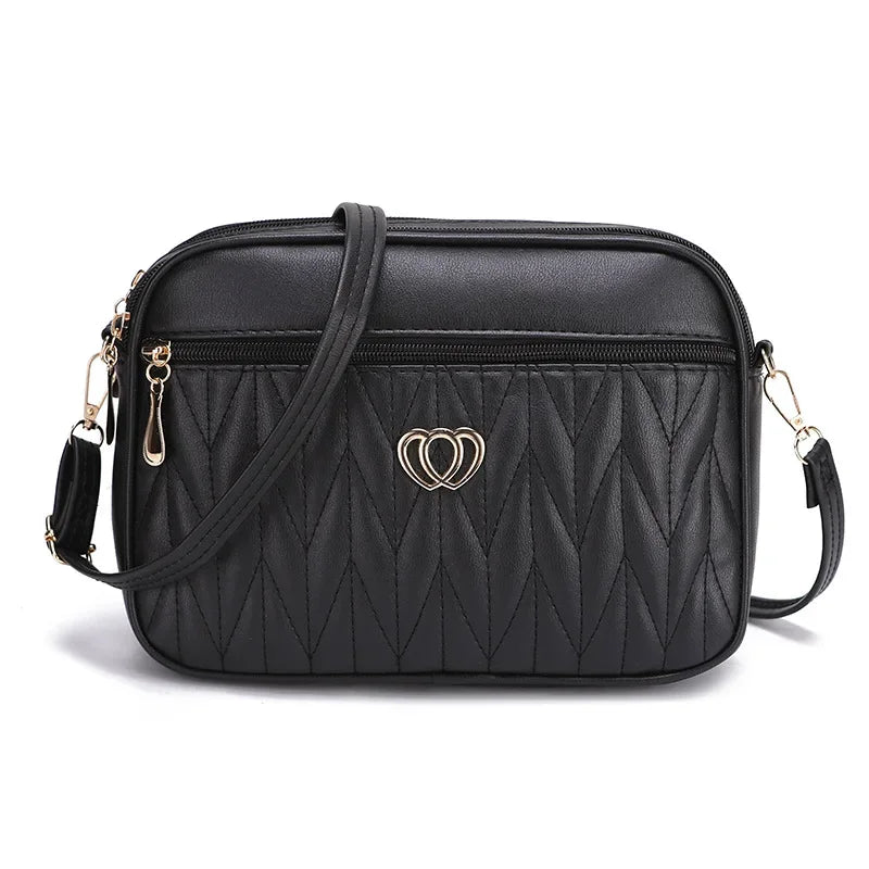 Crossbody Small Messenger Bag Simple and Advanced Fashion Ladies Shoulder Handbag Women's Lingge High Capacity Purse