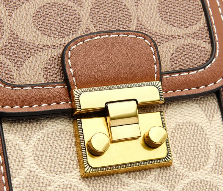 Mobile phone bag for women's  retro trendy print crossbody contrast color shoulder bag vertical small square bag for mini bag