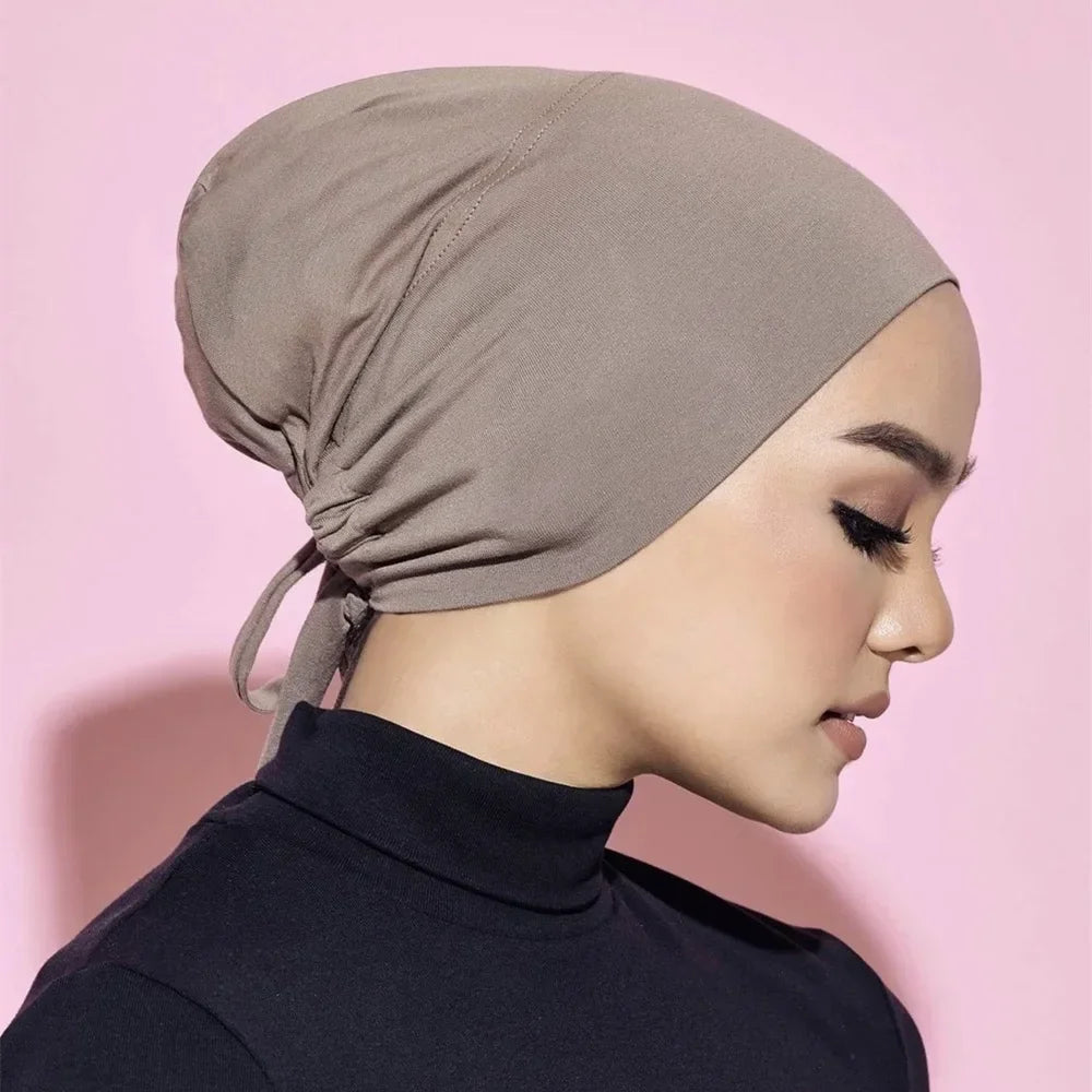 Jersey Soft Modal Muslim Turban Hat Inner Hijab Caps Islamic Underscarf Bonnet India Hat Female Headwrap Turbante Mujer