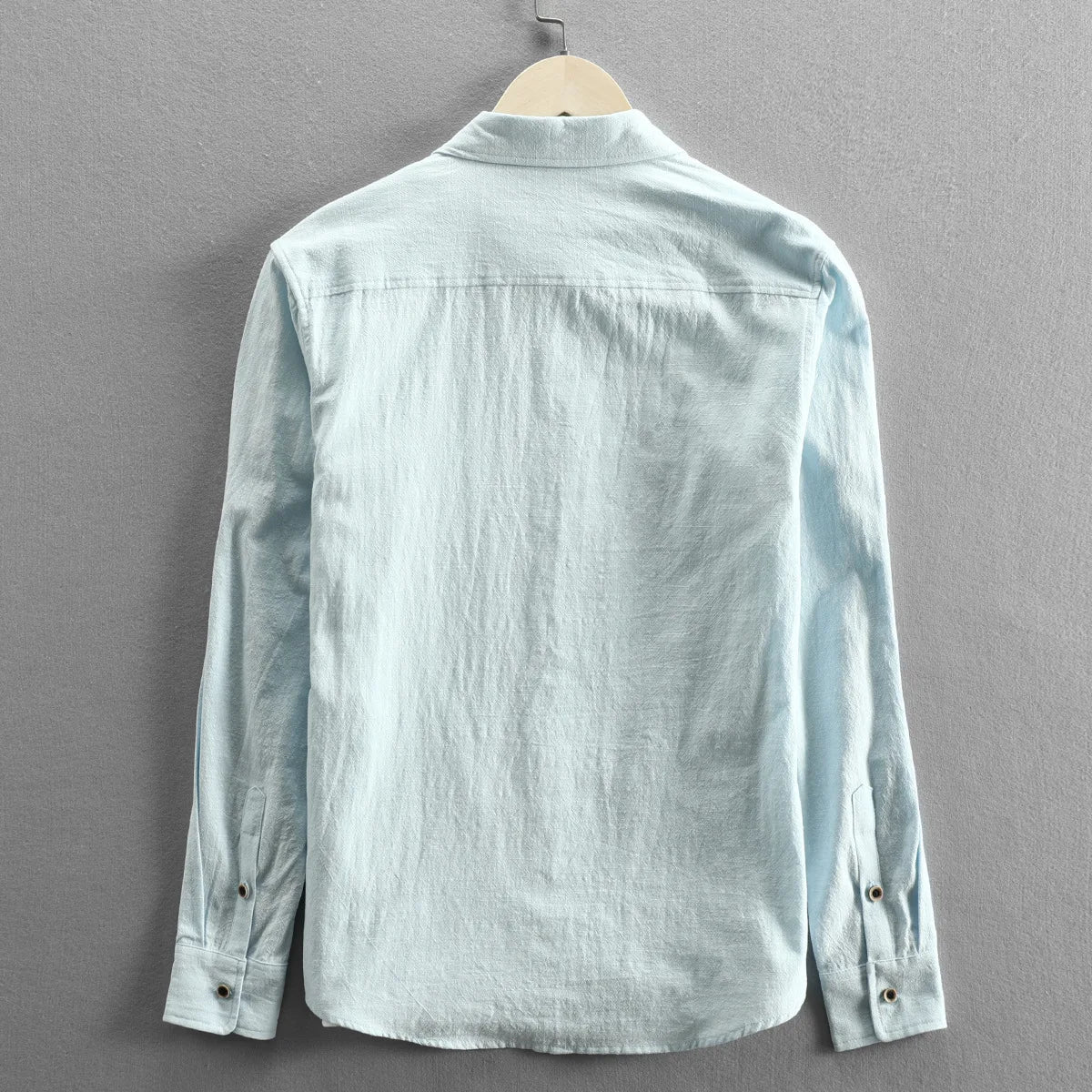 Basic Classic Long Sleeve Linen Cotton Shirts For Men Sold Color Comfortble Casual Button Up Hemp Shirt Man Chemises Homme