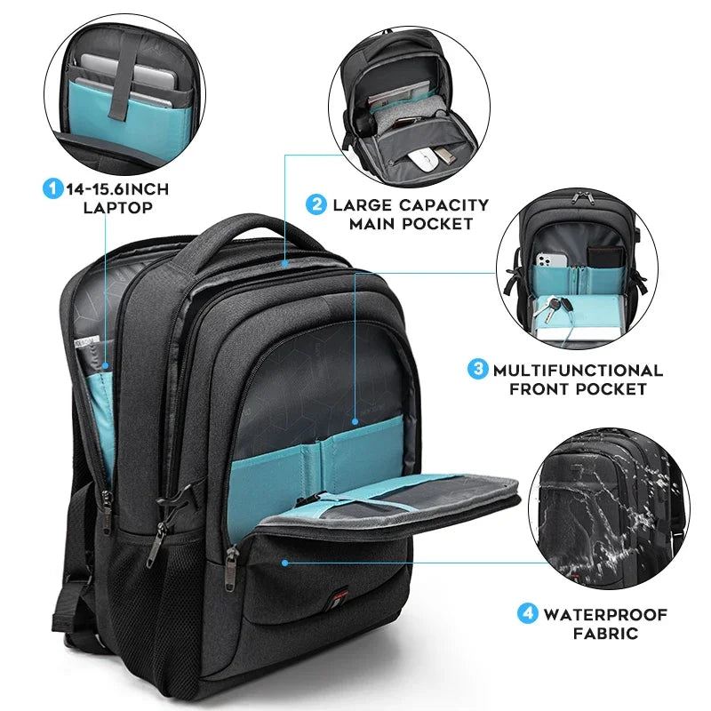 New Fashion Water Resistant Business Backpack For Men Travel Notebook Laptop Backpack Bags 17.3 inch Male  For Teen