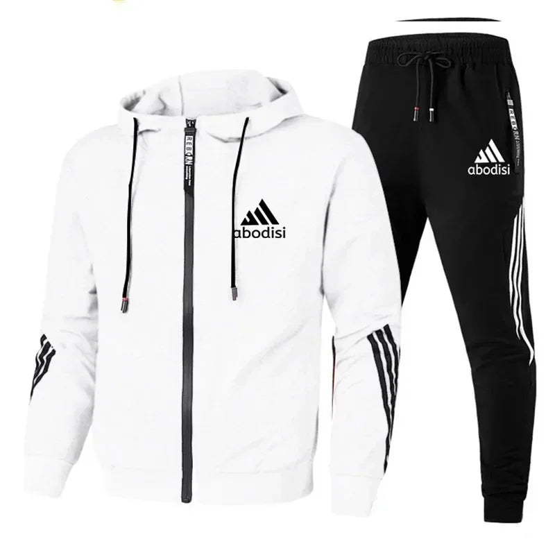 Men's Sets Spring Casual Sportswear Suit Men's Hoodie and Trousers Two-piece Zippered Hooded Sweatshirt Sweatpants Men's Suit