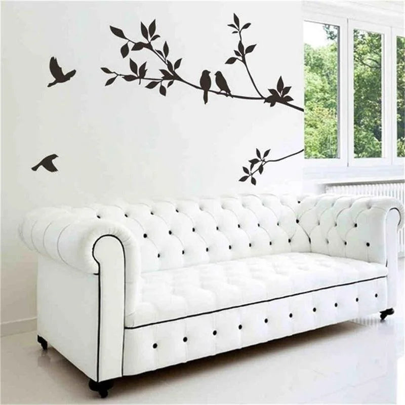 Branch Bird Vinyl Wall Decal Diy Art Mural Removable Tree Wall Stickers Home Decor Living Room