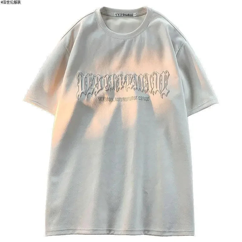 hip hop fried street trend wings printed short sleeved t shirt men and women loose Korean couple short sleeved T-shirt